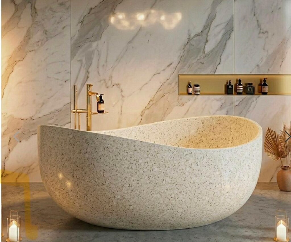 Banheira orgânica de concreto